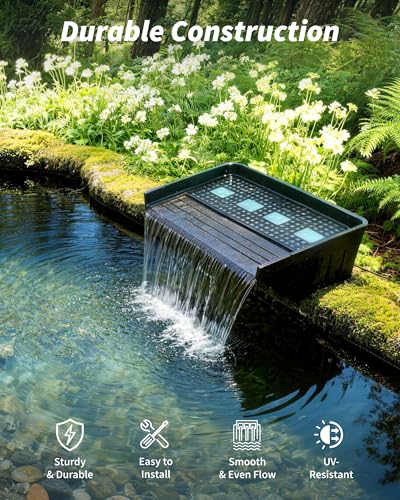 Pond Waterfall with 42W DC 1200GPH Pond Pump (Up to 3200 Gallons)
