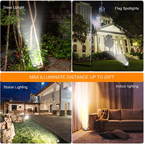Solar Spot Lights Outdoor Waterproof for Flag Landscape 16.4Ft Wire