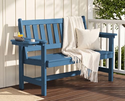 HDPE Outdoor Bench with Foldable Cup Holder