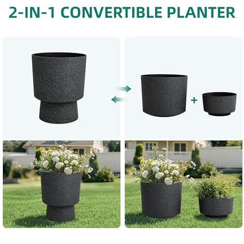Autodaya 16.8" Urn (16.8"h-black Terrazzo)