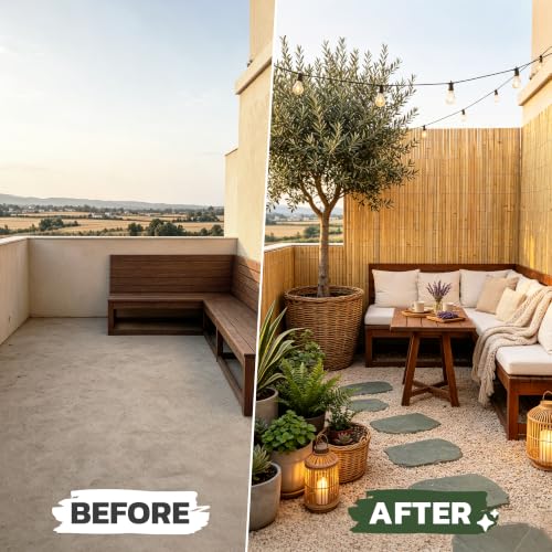 Natural Bamboo Slat Screening (77.57 Sq Ft)
