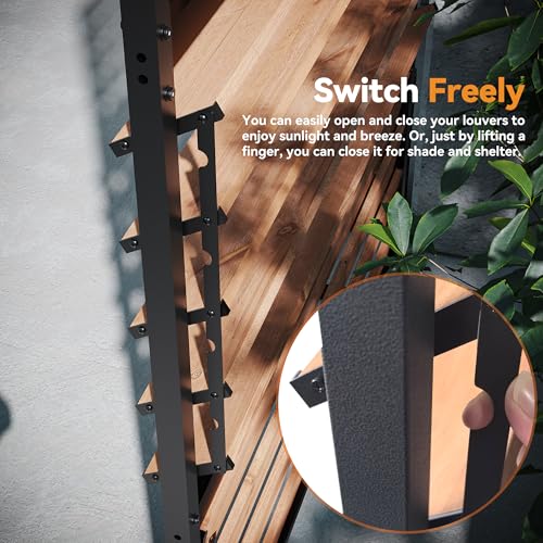 Modern Shade 6x4 ft Louvered Wood Privacy Fence Panel with Louverd Slats (6' x 4' / 1 Panel)