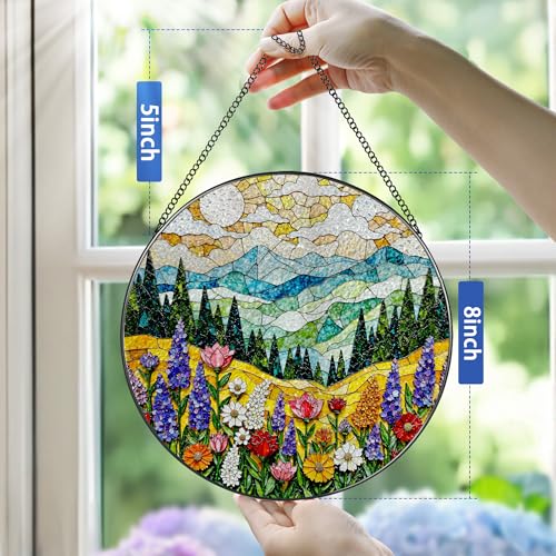 8 Inch Stained Glass Ornament (Wildflower B)