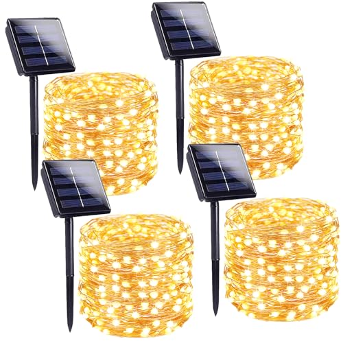 Solar String Lights Outdoor (Warm White / 4 Pack(200LED))