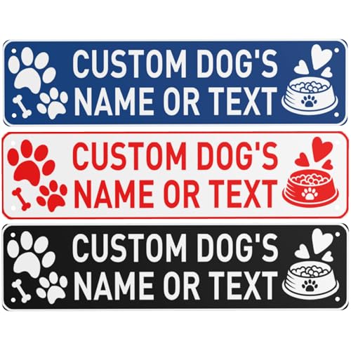 Custom Vintage Metal Sign Personalized Pet's Home Sign with Pet Name Paw Print Text Logo Rust Free Fade Resistant Home Outdoor Wall Signs (Pet's house Sign)