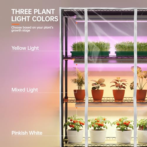 3 Tier Indoor Greenhouse with Grow Light (35.4" x 13.8" x 59.0")