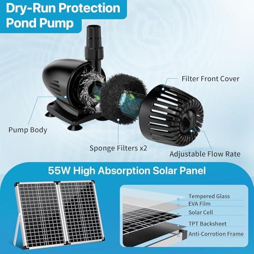 70W Solar Pond Filter with Fountain Pump (70W)