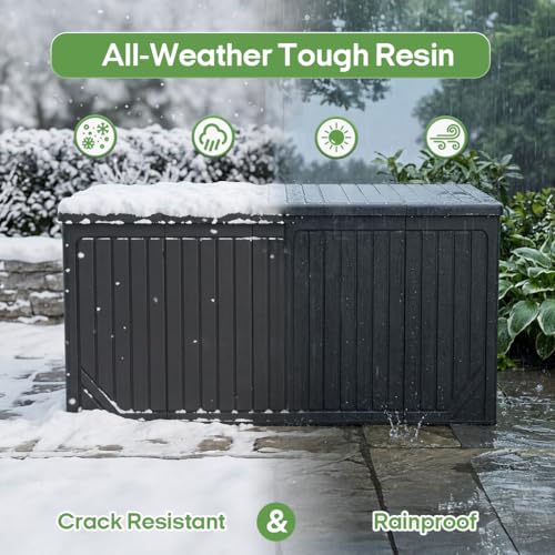 370 Gallon Extra Large Deck Box (Black / 370 Gal(Resin))