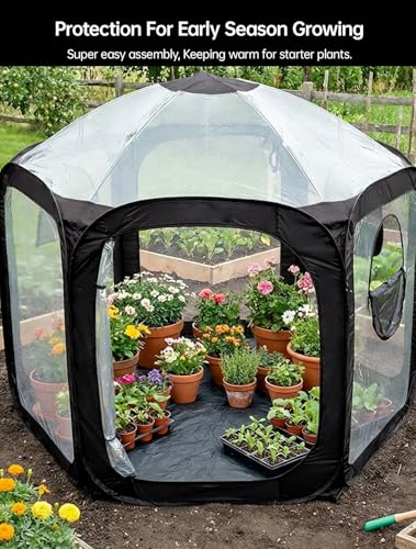 Pop Up Greenhouse Tent (90.6"Tall Black Greenhouse)