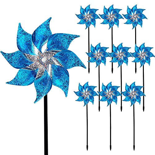 10 Pack Reflective Pinwheels with Stakes (10 Count)