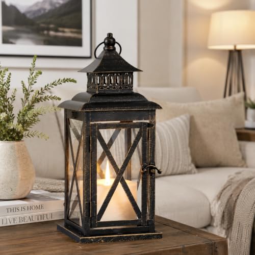 Lantern Decorative Indoor & Outdoor (Black / 14.8'' / 1 Pc)