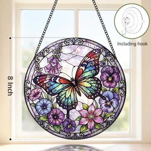 Purple Butterfly Suncatcher (Stained Glass Butterfly)