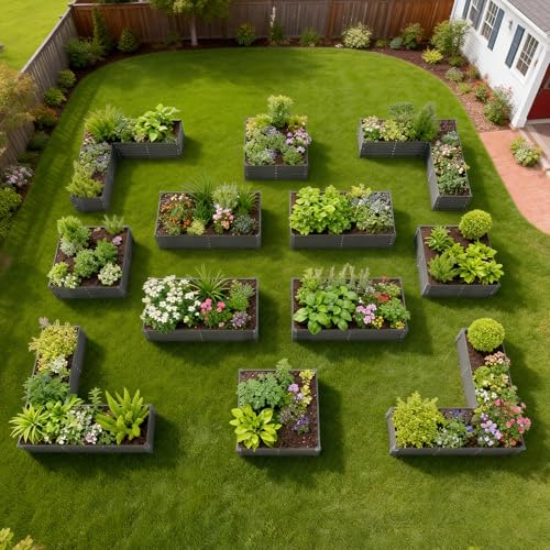 Anleolife 12 Bed Rectangle (Set of 12 / Bloom-grey)