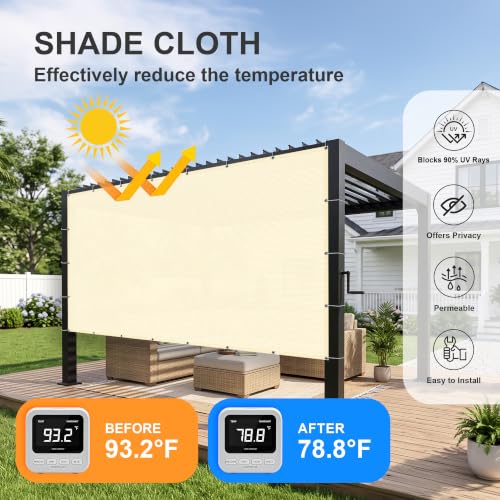 Shade Cloth 13x16 FT Sun Shade (13' x 16' custom size / Beige)