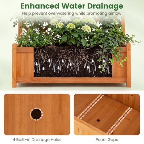 2 Pcs Raised Garden Bed with Trellis (Orange / 36"Lx18"Wx71"H)