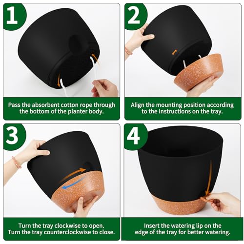 12 Inch Self Watering Planters (2 Count)