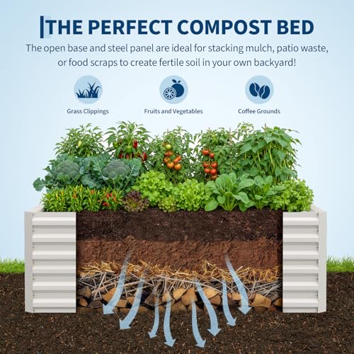 2PCS 6x3x2ft Galvanized Raised Garden Bed (Beige-rect. / 6x3x2ft 2pcs)