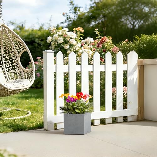 Small Square Pale Gray Concrete Planter 10" W (Concrete Gray / 10")