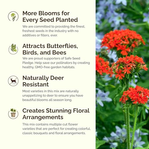 Red Head Wildflower Mixed Seeds for Planting (1/4 Pound / Red Head)