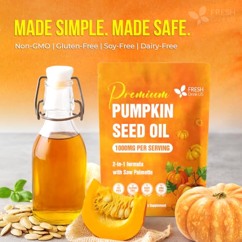 Premium 330 Pumpkin Seed Oil Soft Gels with Saw Palmetto (330 Count (Pack of 1))