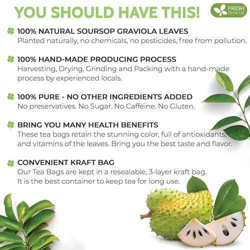 Premium 15 Bags Soursop Graviola Leaf Tea (15 Tea Bags)