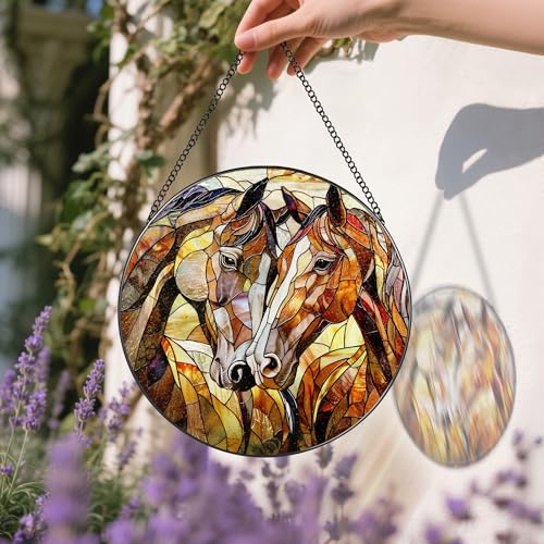 Stained Glass Window Hanging (Horses)