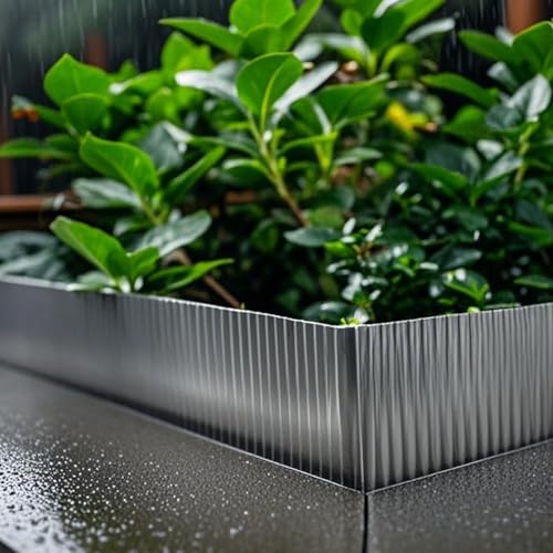 Garden 20 Feet Corrugated Edging (Silver-Narrow Wave / 8"x20')