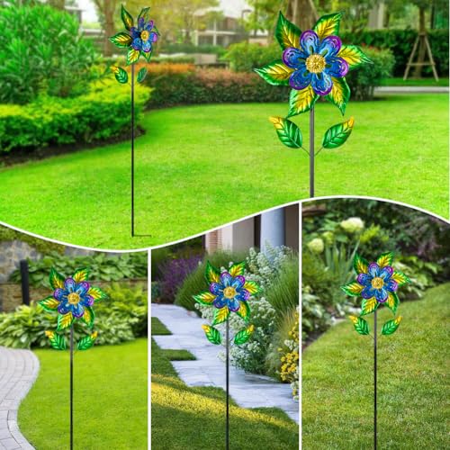 Wind Spinners Outdoor (13‘’Green Flower)