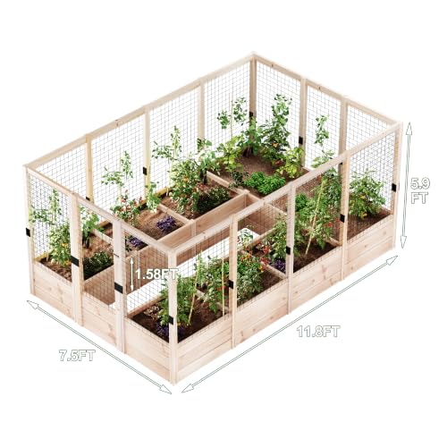U Shape Raised Garden Bed (7.5x12x6 FT)