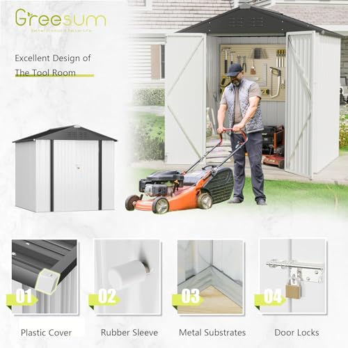 6x4FT Outdoor Storage Shed (6x4 / White)