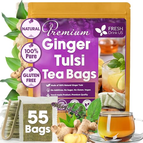 Premium 55 Ginger Tulsi Tea Bags (55 Tea Bags)