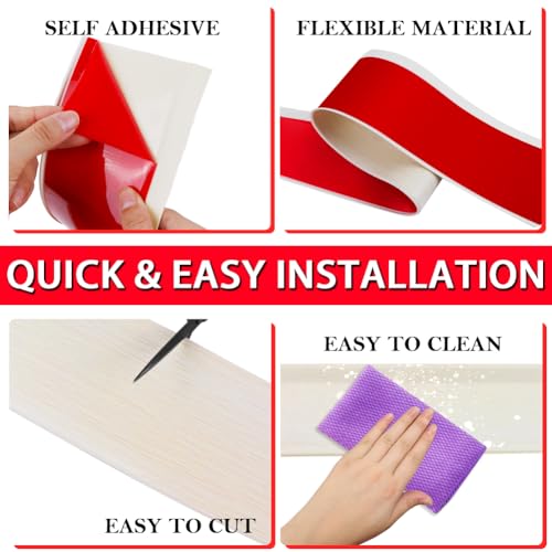 Vinyl Wall Base Rubber Baseboard Molding Trim Self Adhesive 6" Wide