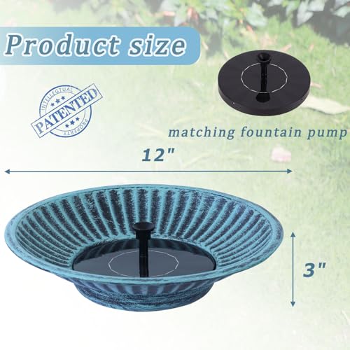 12.3" Solar Bird Bath Bowl (A-blue and Black)