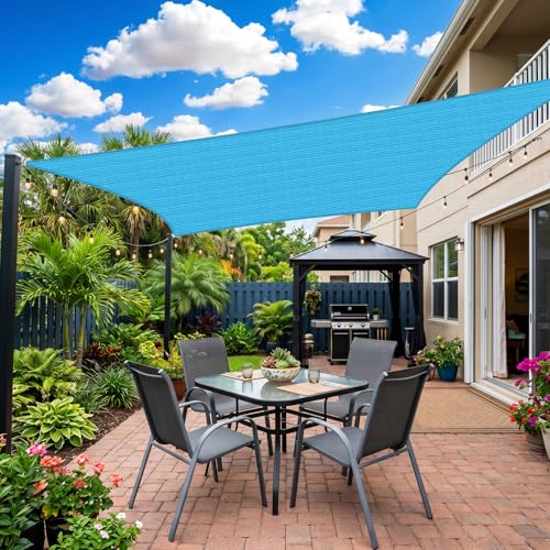 19'X19' Sun Shade Sail Turquoise Mix Curved Square Customizable (Turquoise Mix / 19'X19' custom)