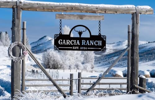 Personalized Metal Farm Sign (Black034)