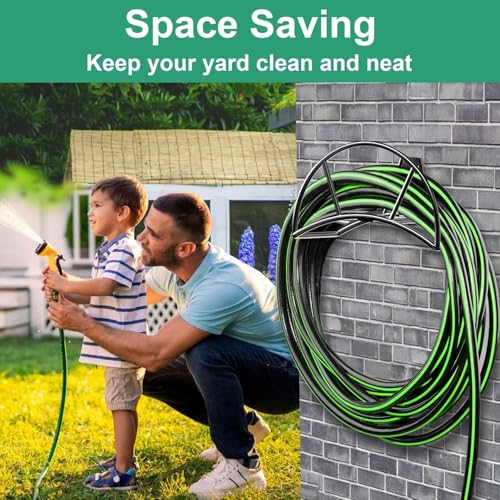 Garden Hose Holder Wall Mount (Black / XL)