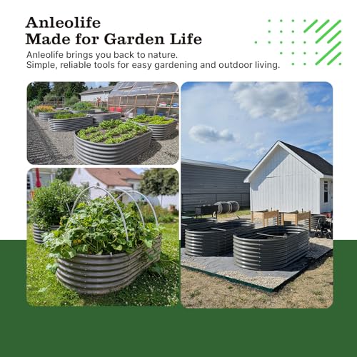 Anleolife 6x3x2ft Oval Deep Root Galvanized Raised Garden Bed