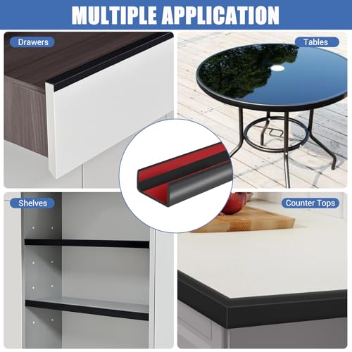 Slimline Cabinet Door Edge Protector (Fit 3/4" - L10' / Black)