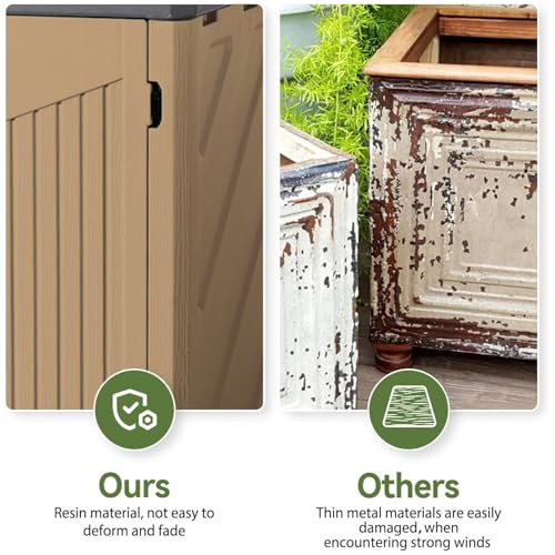 Outdoor Storage Cabinet 35 Cu.Ft 2 Shelves (Brown / 35 Cu.Ft)