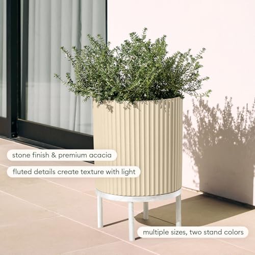Demi Series Raised Planter (Sand/White / 16 inch - 2 Pack)