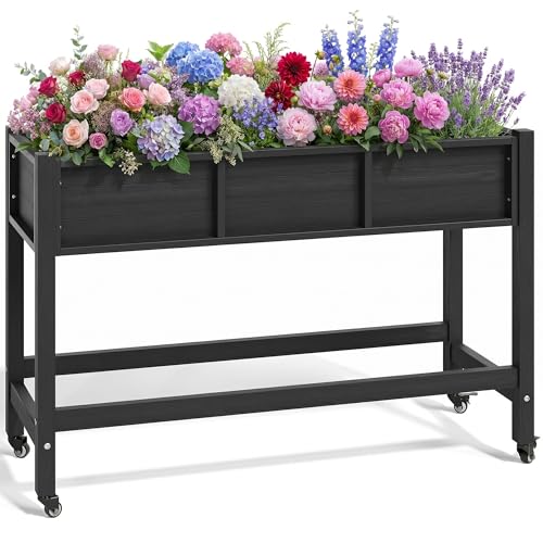 Raised Garden Bed HDPE (47x18x31in / Black)