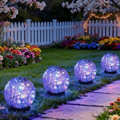 4 Pack 3.9" Solar Garden Lights Outdoor Waterproof (4 Pack / Multicolor)