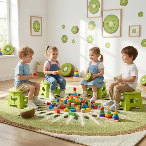 9 Inch Cute Folding Step Stool for Kids (Kiwi Green / 9 Inch( Pack of 1))