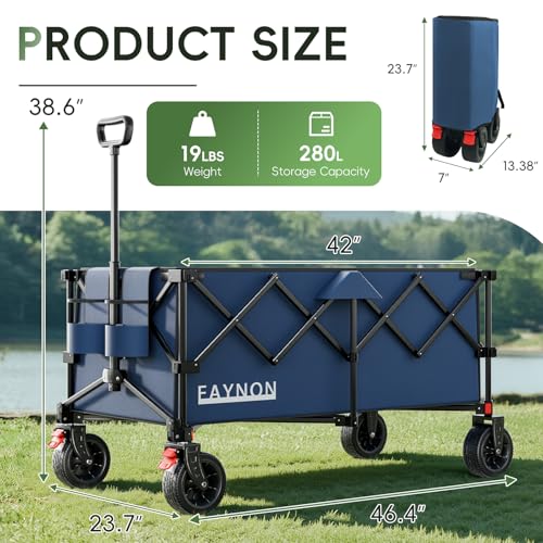46" L Collapsible Foldable Extended Wagon (Blue)