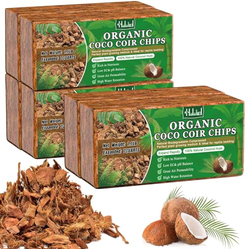 6 Pcs Coco Husk Chips for Plants