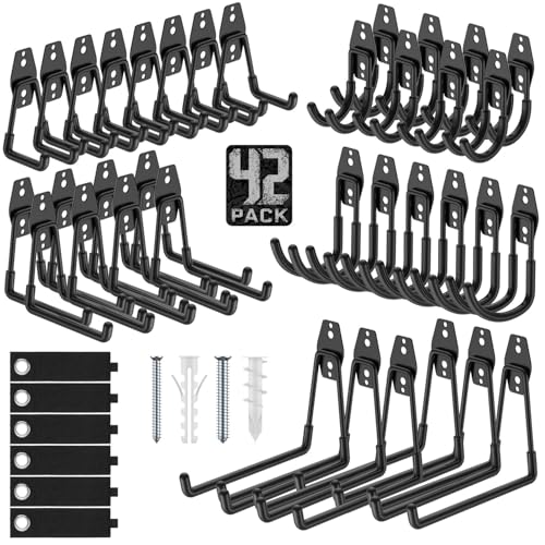 Garage Hooks Anti (42 Pack Black)