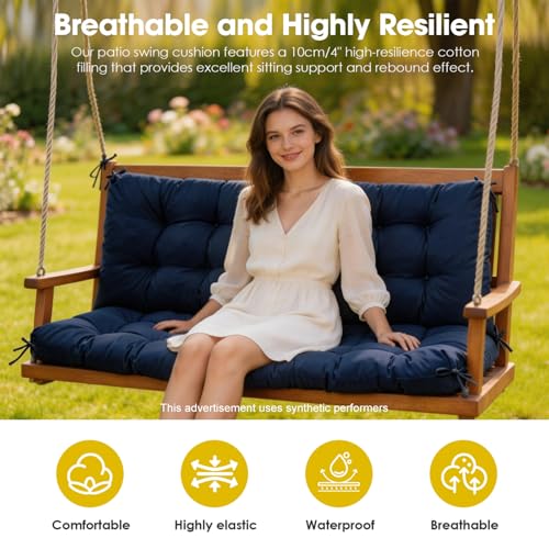 Porch Swing Cushions (Navy Blue / 60x40in)