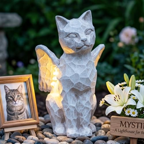 Solar Angel Cat with LED Lights (Cat With Wings / 1-piece)