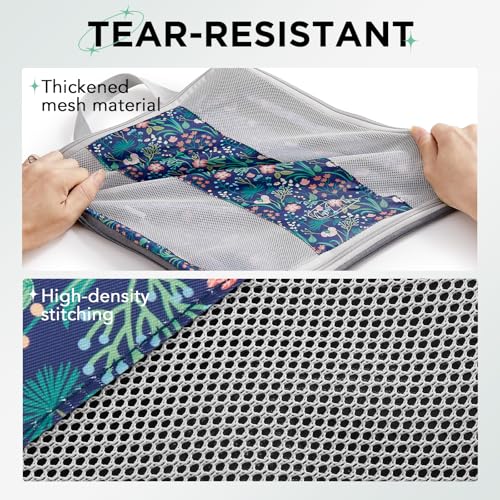6 Set Compression Packing Cubes for Travel Essentials (Dark Blue Floral)