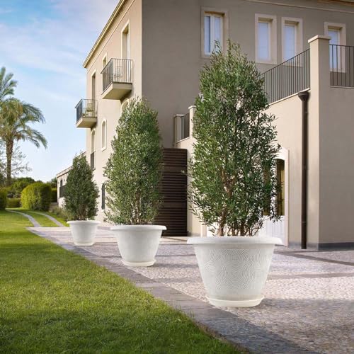 Plastic Flower Pots Planters For Indoor Plants (White / 16 inch-4 pack)